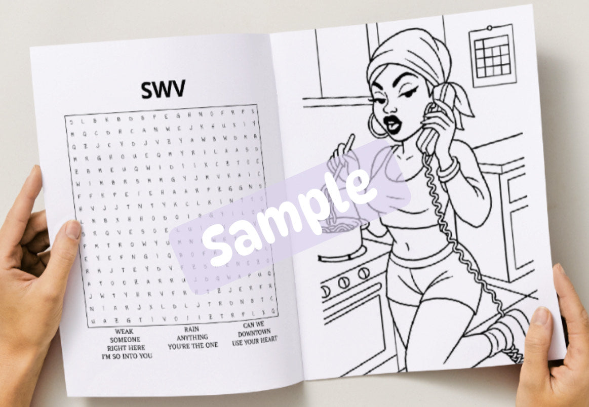 90's Baby Coloring and Word Search Book
